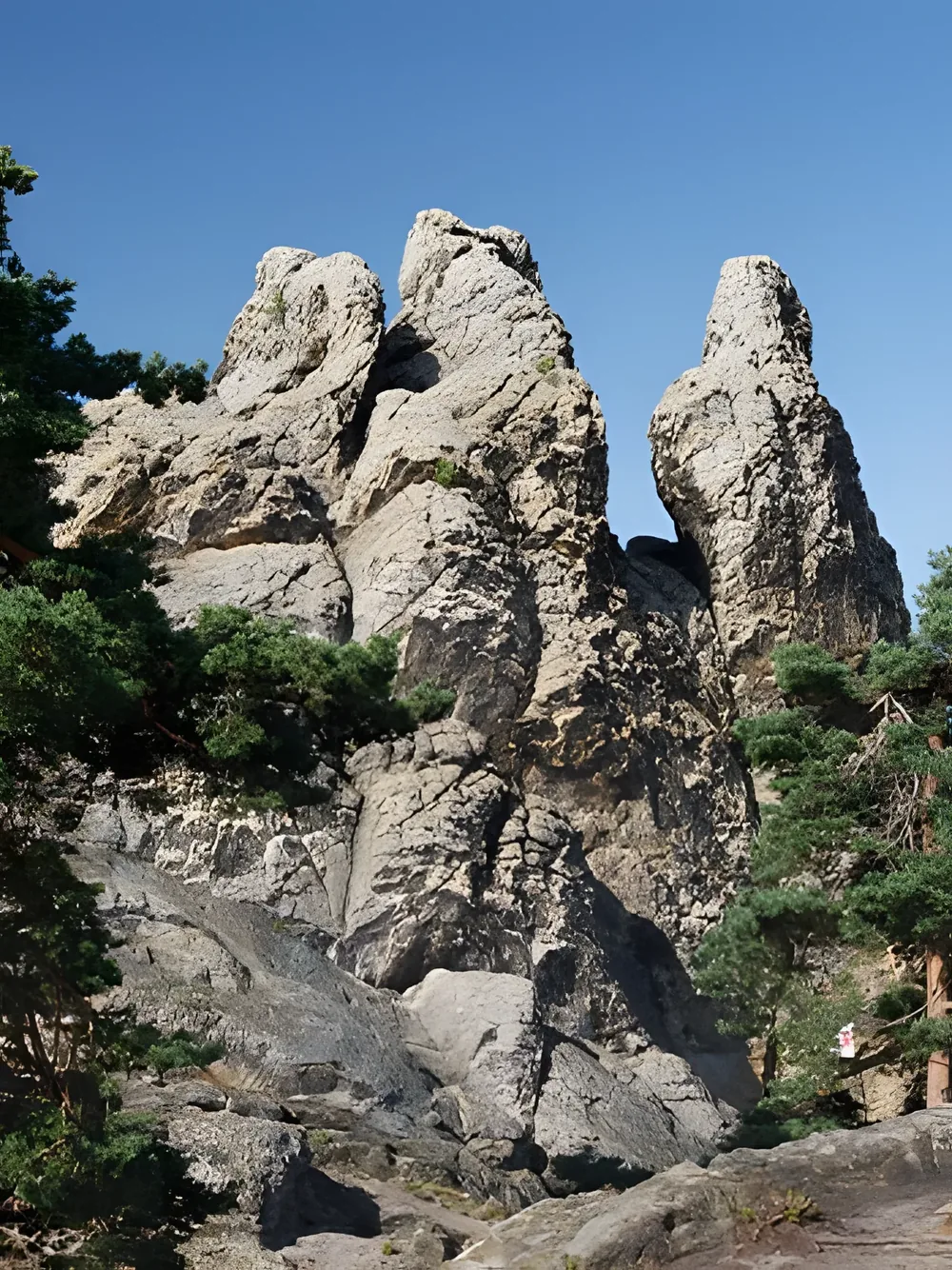 Blick auf die Teufelsmauer in Thale